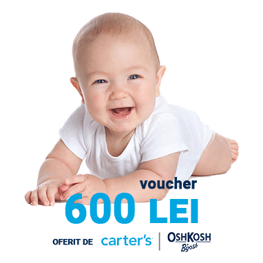 Un voucher în valoare de 600 RON pentru cumpărături pe website-ul www.cartersoshkosh.ro